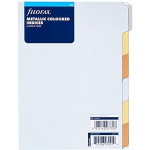 Filofax A5 Metallic 6 Blanco tabbladen Index 132619, 21 x 15,6 x 0,4 cm