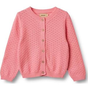 Wheat Gebreid meisjesjack Magnella GOTS-gecertificeerd, 9423 Flamingo Roze, 80