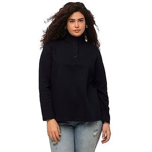 Ulla Popken - Sweatshirt - Nachtblauw - Normale Pasvorm - Lange Mouw