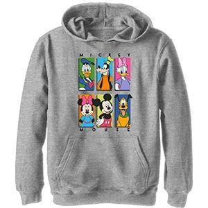 Disney Characters Six Up Boy's Hooded Pullover Fleece, Athletic Heather, Small, Athletic Heather, S