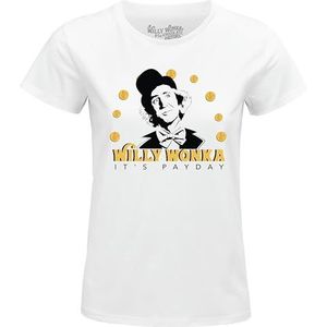 cotton division Willy Wonka WOWONKATS003 T-shirt voor dames, wit, maat XXL, Wit, XXL