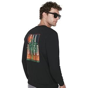 TRENDYOL MAN Sweatshirt - Zwart - Regular, Zwart, XXL