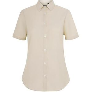 VELILLA 405025S Oxford overhemd voor dames, elastisch, korte mouwen, lichtbeige, maat M, Licht Beige, M