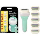 Wilkinson Sword Intuition Sensitive Care 2-in-1 - Scheermes - Voordeelverpakking XXL - Navulmesjes 6 stuks - met Houder