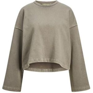 JACK & JONES Jxelizabeth Loose Ls Short Crew SWT Sweatshirt voor dames, Morel/Detail:acid Wash, S