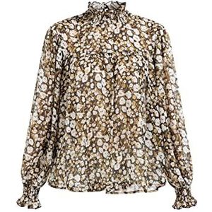 DreiMaster Vintage dames blouse shirt 37324885-DR050, BRUIN meerkleurig, S, Bruin meerkleurig., S