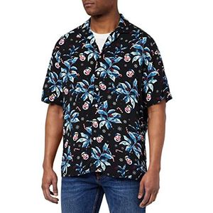 JACK & JONES Jorrey Christmas Relaxed Ss Shirt voor heren, navy blazer, S