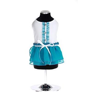 Trilly Tutti Brilli SeleneazzXS Selene jurk met chiffon rok en sierknopen, XS, blauw