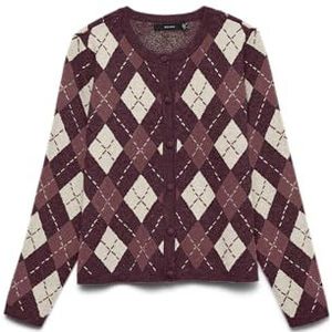 VERO MODA Vmgiorgia Ls O-Neck Cardigan Ga, Winetasting, XL