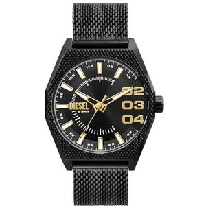 Diesel Reloj para hombre Scraper de de acero inoxidable negro con tres agujas, DZ2194