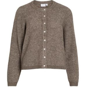 VILA - VILory - Gebreid Vest - Bruin Gemêleerd