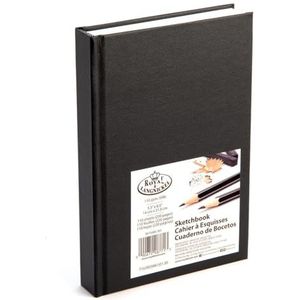 Royal & Langnickel Zwart A5 Schetsboek Cartridge Tekenen Papier Kunstenaar Schetsen Book Pad Vaste Omslag 110 GSM 220 pagina's (14 x 21,6 cm)