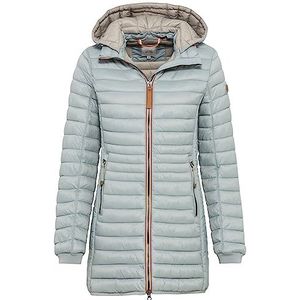 camel active Lichte waterafstotende gewatteerde jas met afneembare capuchon voor dames, blauw-grijs, 34