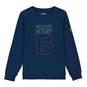ECOALF, Kids Balf sweatshirt van katoen, gerecyclede stof, katoenen sweatshirt voor kinderen, sweatshirt met mouwen, basic sweatshirt, Blauw (indigo), 8 jaar
