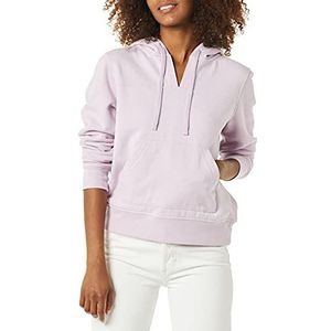 Amazon Essentials Dames Classic-Fit Lange Mouw Open V-hals Hooded Sweatshirt Lila, XS