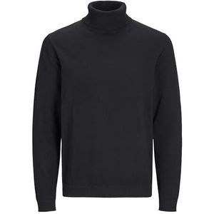 JACK & JONES Jjebasic gebreide trui voor heren, met rolkraag, zwart, L