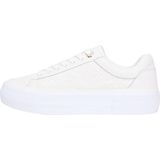 Tommy Hilfiger Dames TH Platform Sneaker Gewatteerde FW0FW09265 Low Top, Wit (Ecru), 36, Wit Ecru, 36 EU