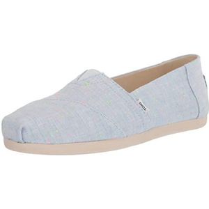 TOMS Platte instappers met Alpargata-print voor dames, Linnen Licht Blauw, 36 EU