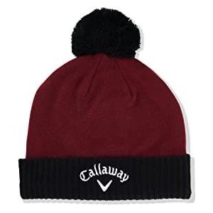 Callaway Heren Pom Pom 23 Beanie Hat, Wijn/Zwart, One Size UK