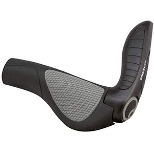 Ergon - GP4 ergonomische lock-on fietshandgrepen met bar-end ondersteuning | normaal compatibel | voor touring en trekking fietsen | Large | zwart/grijs