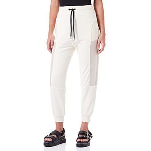 Moschino Love elastische damesbroek met bijpassende inzetstukken en skate-print, casual broek, crème, 46