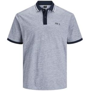 JACK & JONES Jcomelange Jersey Polo Ss Poloshirt voor heren, Navy Blazer/Detail: wit Melange, S