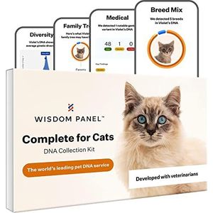 Wisdom Panel Compleet: uitgebreide kattenDNA-test voor 45 genetische gezondheidsproblemen | 70+ rassen en populaties | 25+ eigenschappen | Bloedgroep
