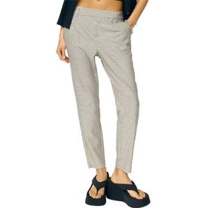 Object Objlisa Slim Pant AOP Noos Broek voor dames, Sandshell/Aop:konijn/zwarte ruiten, 34