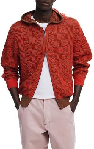 Desigual - Gebreide Trui - Multicolor - Met Rits - Lange Mouwen