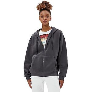 Koton Oversized hoodie voor dames met rits, antraciet (931), M/L