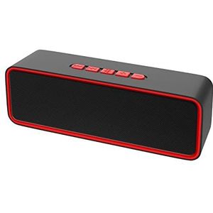 Sonkir Draagbare draadloze luidspreker, draadloze 5.0 mini-luidspreker met 3D-stereo-hifi-bas, ingebouwde 1500 mAh-batterij, ondersteunt TF-kaart en AUX (rood)