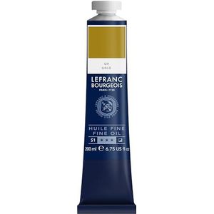 Lefranc Bourgeois 301858 Fijne olieverf van uitstekende kwaliteit, lichtecht met een gelijkmatige consistentie, tube van 200 ml, ideaal voor spieraammen, canvas, schilderbord - Gouden tint