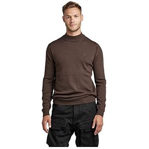 G-STAR RAW Heren Premium Core Mock Knit Pullover Sweater, Brown (Chocolat B692-285), XXL