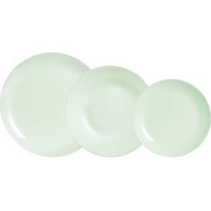 LUMINARC DIWALI PARADISE, Tafelservies opaalglas, groen, 12 delen, 4 personen