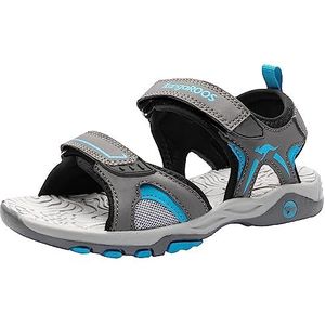 KangaROOS Unisex K-Mont sandaal voor kinderen, Steel Grey Brilliant Blue, 33 EU