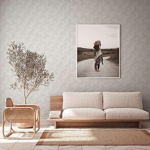 Duurzaam 3D behang grijs wit - Natural Living A.S. Création 385062 - vliesbehang illusie retro - 10,05 x 0,53 m Made in Germany