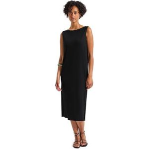 Street One - Mouwloze Geribde Jurk - Zwart - Dames