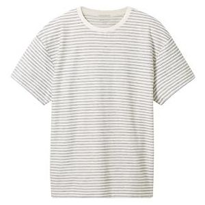 TOM TAILOR T-shirt voor jongens, 35511 - gebroken wit grijs dunne streep, 164 cm