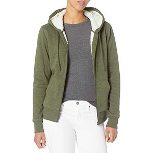 Amazon Essentials Women's Met sherpa gevoerd fleecejack met volledige ritssluiting (verkrijgbaar in grote maten), Olijfgroen, XXL