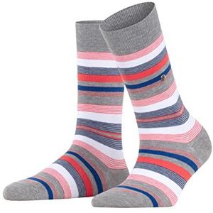 Burlington Stripe damessokken met een hoog katoenaandeel, grijs (light grey 3400), 36 EU