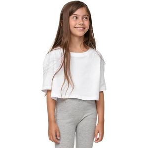 Urban Classics T-shirt voor meisjes en meisjes, wit, 122/128 cm