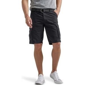 Lee Men's Big and Tall New Belted Wyoming Cargo Short, Black, 46
