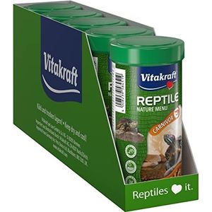 Vitakraft Reptielen Nature Menu, natuurlijk voer voor carnivore-reptielen, voor schildpadden (5 x 250 ml)