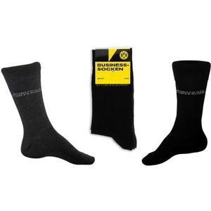 Borussia Dortmund Zakelijke sokken set van 4 zwart | grijze sokken BVB 09, Meerkleurig, 39-42 EU