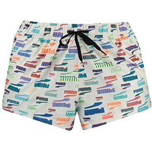 PUMA Dames High Waist Board Shorts, White Combo, XL, White Combo, XL