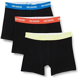 ONLY & SONS heren boxer shorts, Zwart/Pack: t.sea/S.lime/Koi tailleband, M