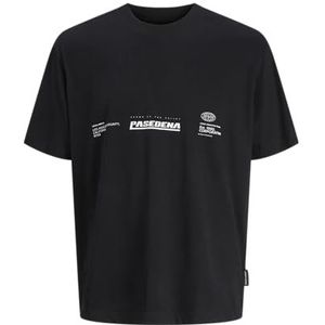Jack & Jones Jcointerlude Print Tee Ss Crew Neck, zwart, XS