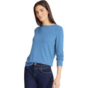 Street One Ltd Qr Basic U-Boat Sweater voor dames, Light Spring Blue Melange, 46
