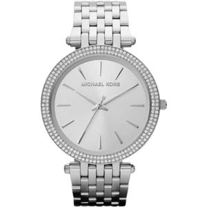 Michael Kors Darci Analoog quartz horloge met zilverkleurige roestvrijstalen band voor dames MK3190