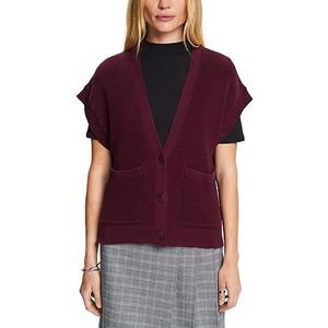 ESPRIT Mouwloos vest, 100% katoen, aubergine, XXL